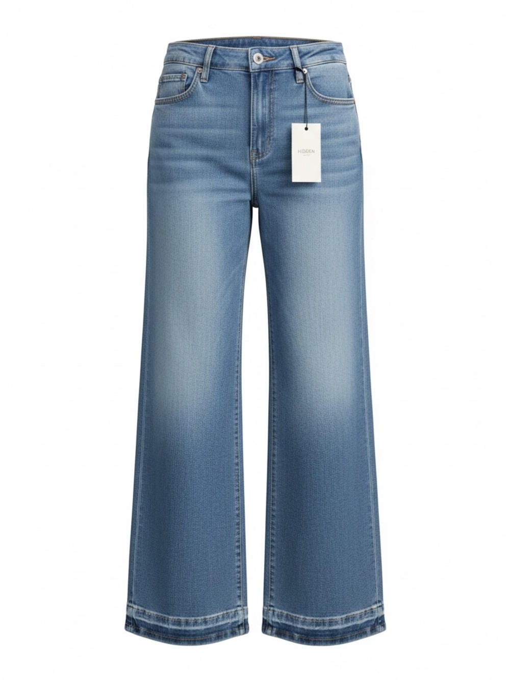 Light Wash Wide Leg Jeans - Blue
